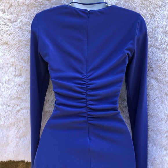Zara Draped Blue Dress - Picture 7 of 12
